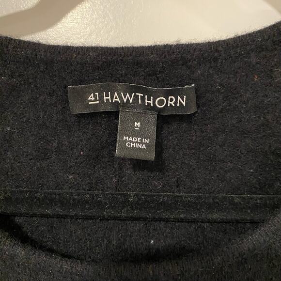 41 Hawthorne Womens 100% Cashmere Crewneck Sweater in Black Size M - Picture 3 of 8
